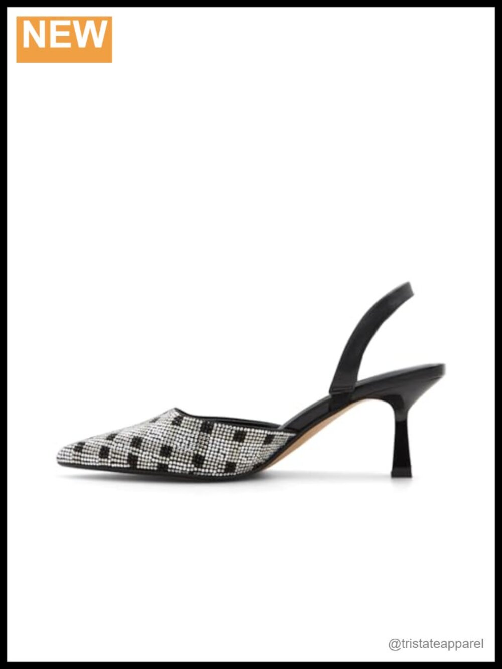 Women's Textile Novelty Heel Slingback Pumps, Pointed Toe Slip-On